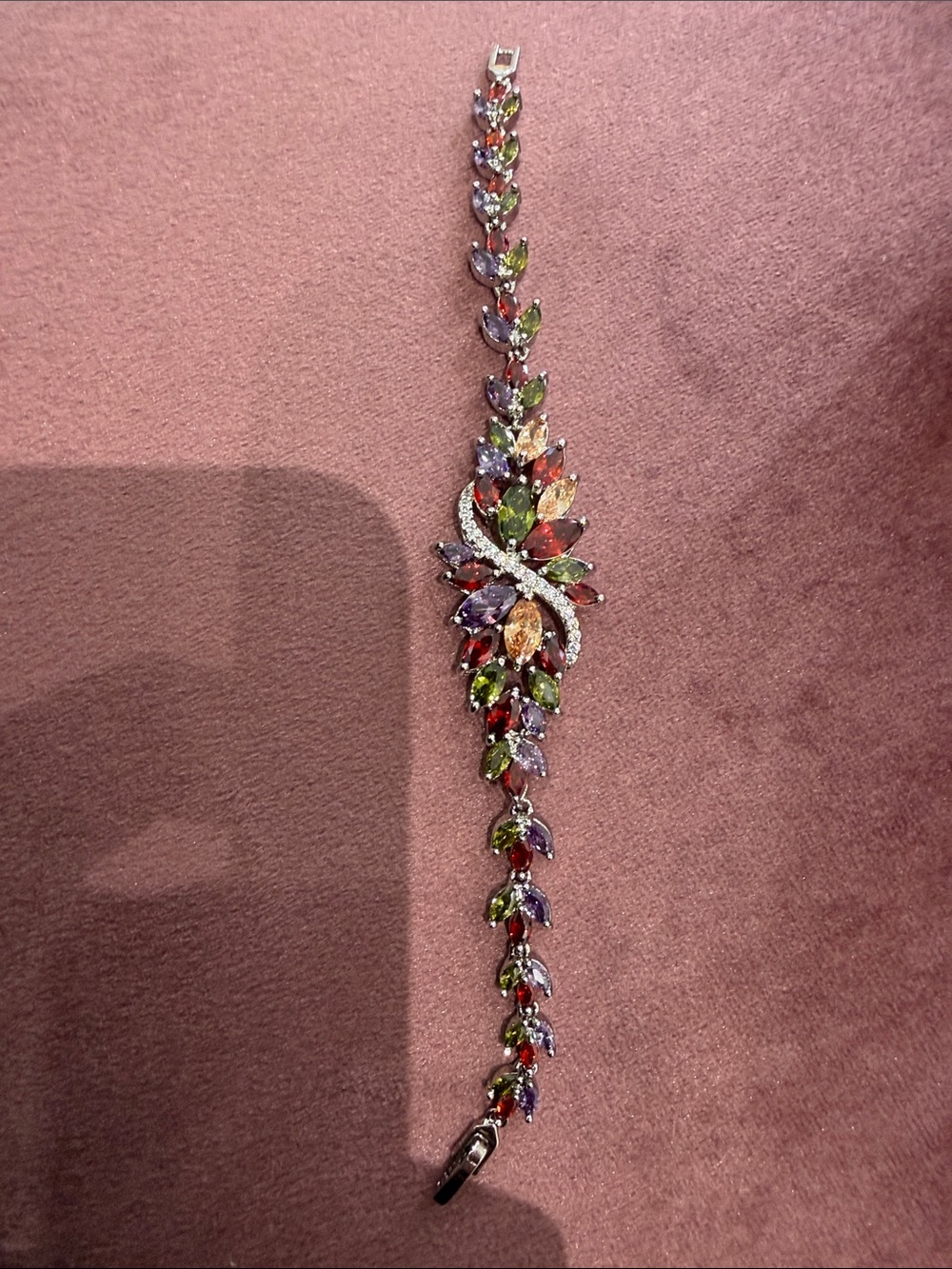 Multicolor Crystal Leaf Bracelet - Women Jewelry